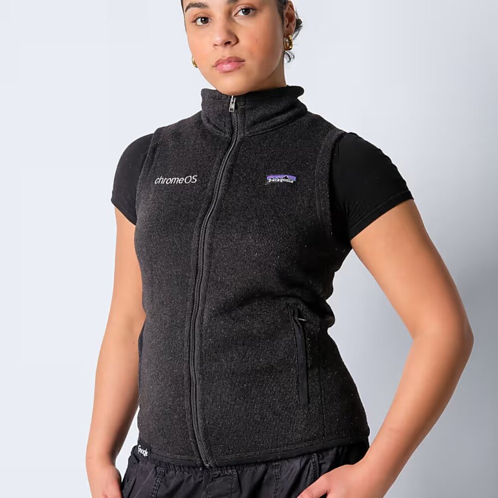 Patagonia Women's Black Better Sweater‎ Sleeveless Full Zip Fleece Vest Size L